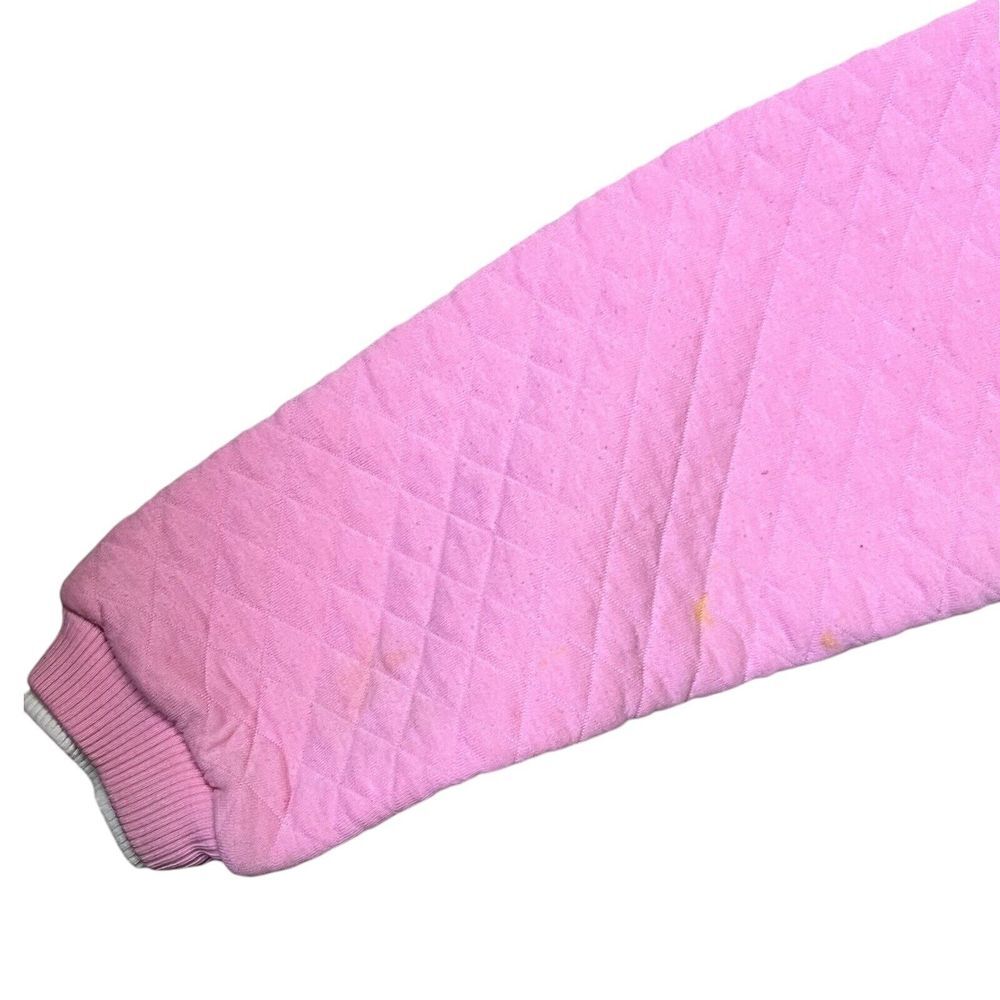Vintage Jordache Girls Quilted Sweatshirt Pullover Pink Embroidered Medium 10 12 - Picture 4 of 7